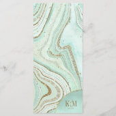Abstract Agate Wedding Menu V2 Mint ID827 (Achterkant)