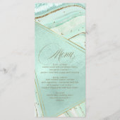 Abstract Agate Wedding Menu V2 Mint ID827 (Voorkant)