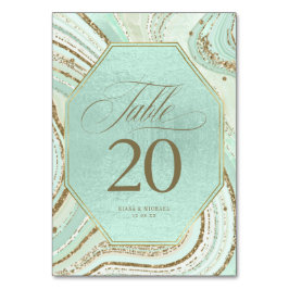 Abstract Agate Wedding Mint ID827 Tabelnummer Kaart