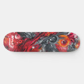 Abstract airbrush street art in reds and grays persoonlijk skateboard (Horizontaal)