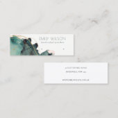 Abstract Alcohol Ink Gold Green-draagbeeldscherm Mini Visitekaartje (Voorkant / Achterkant)