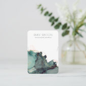Abstract Alcohol Ink Gold Green Ketting Display Visitekaartje (Staand voorkant)