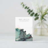 Abstract Alcohol Ink Gold Green Ketting Display Visitekaartje (Staand voorkant)