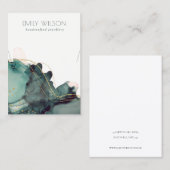 Abstract Alcohol Ink Gold Green Ketting Display Visitekaartje (Voorkant / Achterkant)