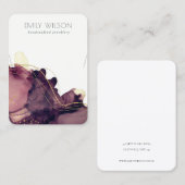 Abstract Alcohol Ink Gold Maron Ketting Display Visitekaartje (Voorkant / Achterkant)