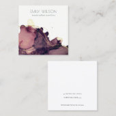 Abstract Alcohol Ink Gold Maroon Woning Display Vierkante Visitekaartje (Voorkant / Achterkant)