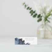 Abstract Alcohol Ink Gold Navy Earning Display Mini Visitekaartje (Staand voorkant)