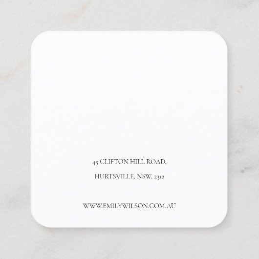 Abstract Alcohol Ink Gold Navy Earning Display Vierkante Visitekaartje (Achterkant)