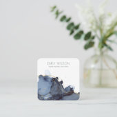 Abstract Alcohol Ink Gold Navy Earning Display Vierkante Visitekaartje (Staand voorkant)