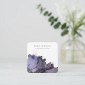 Abstract Alcohol Ink Gold Navy Earning Display Vierkante Visitekaartje (Staand voorkant)