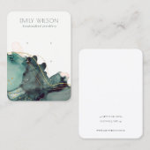 Abstract alcoholinkt Gold Green 3-draagbeeldscherm Visitekaartje (Voorkant / Achterkant)