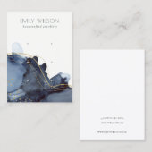 Abstract alcoholinkt Gold Navy 3-beeldscherm Visitekaartje (Voorkant / Achterkant)