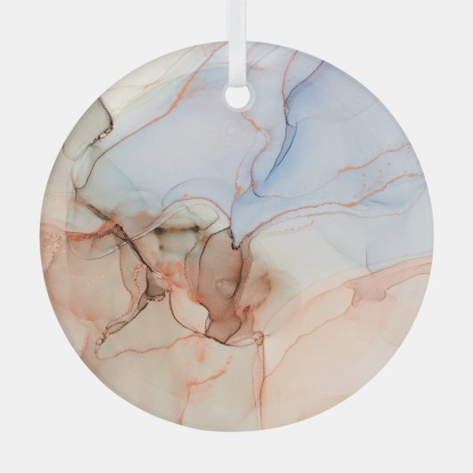 Abstract: Alcoholinkt kunst Glas Ornament (Voorkant)