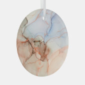 Abstract: Alcoholinkt kunst Glas Ornament (Voorkant Rechts)
