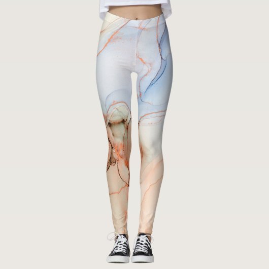 Abstract: Alcoholinkt kunst Leggings (Voorkant)