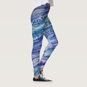 Abstract alcoholinkt Vloeibaar Kunstblauw Paars Leggings (Rechts)