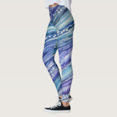 Abstract alcoholinkt Vloeibaar Kunstblauw Paars Leggings (Links)
