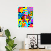 Abstract alfabet moderne kunst poster (Thuiskantoor)