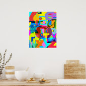 Abstract alfabet moderne kunst poster (Keuken)