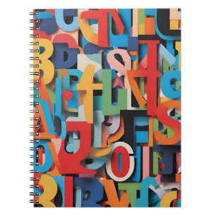 Abstract alfabet Notitieboek met kleurrijke letter