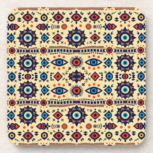Abstract All-Seeing Eye Magical Pattern  Bier Onderzetter (Voorkant)