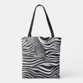 Abstract Alle Zwart & Wit strepen, Schouder Tas (Achterkant)