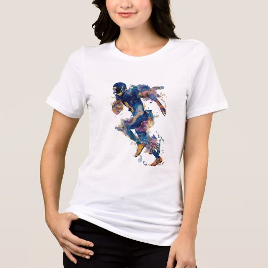 Abstract American Football Player | Fluid Ink art Tri-Blend Shirt (Voorkant)