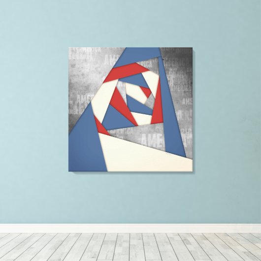 Abstract-Amerika Collage Canvas Afdruk (Insitu (Houten vloer))