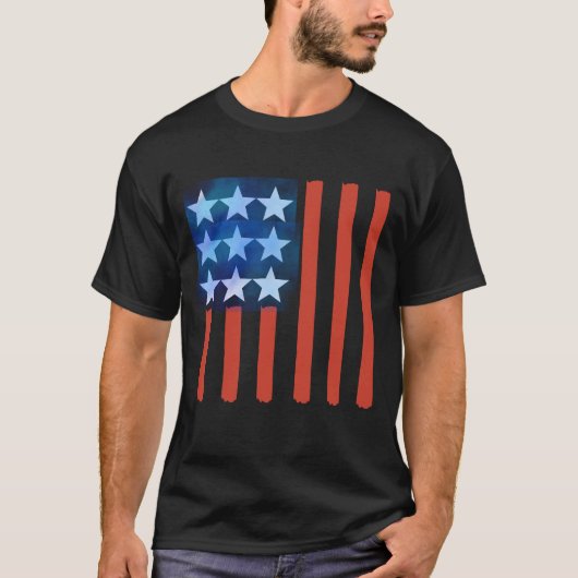 ABSTRACT AMERIKAANS FLAG T-SHIRT (Voorkant)