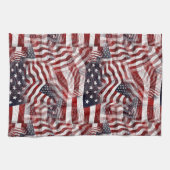 Abstract Amerikaans Rood Wit Blauw Vlag Motief Theedoek (Horizontaal)