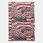 Abstract Amerikaans Rood Wit Blauw Vlag Motief Theedoek (Verticaal)