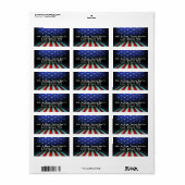 Abstract Amerikaans Vlag Retouradreslabel Etiket (Full Sheet)