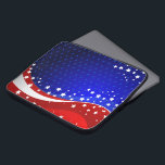 Abstract Amerikaans vlaggenmonogram 2 Laptop Sleeve<br><div class="desc">Koel de abstracte Amerikaanse vlag in rood wit en blauw. Sterren en strepen.  monogram.</div>