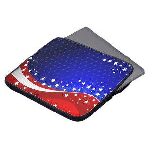 Abstract Amerikaans vlaggenmonogram 2 Laptop Sleeve