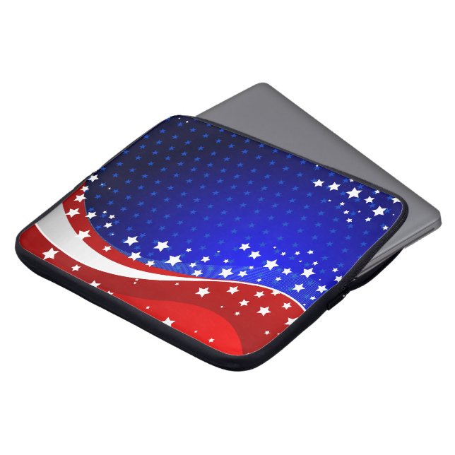 Abstract Amerikaans vlaggenmonogram 2 Laptop Sleeve (Voorkant top)