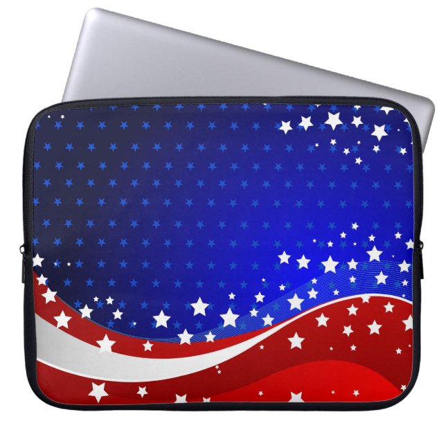 Abstract Amerikaans vlaggenmonogram 2 Laptop Sleeve (Voorkant)