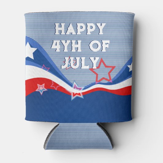 Abstract Amerikaans vlagontwerp patriottisch ontwe Blikjeskoeler (Voorkant)