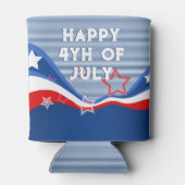 Abstract Amerikaans vlagontwerp patriottisch ontwe Blikjeskoeler (Achterkant)