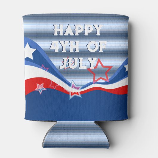 Abstract Amerikaans vlagontwerp patriottisch ontwe Blikjeskoeler (Achterkant)