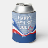 Abstract Amerikaans vlagontwerp patriottisch ontwe Blikjeskoeler (Blikje Achterkant)