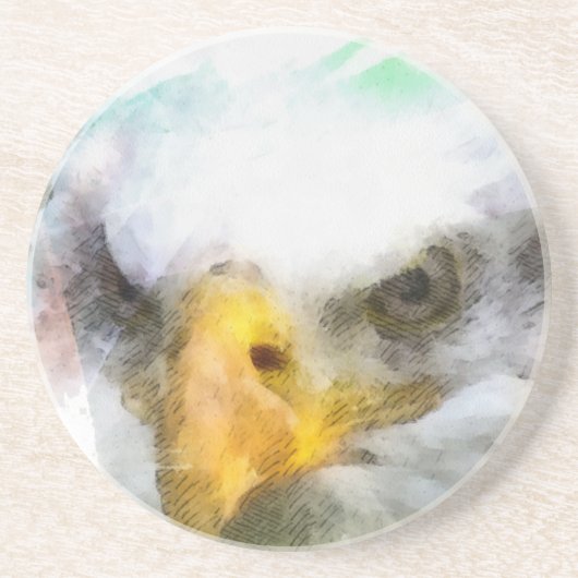 Abstract-Amerikaanse Bald Eagle Zandsteen Onderzetter (Voorkant)