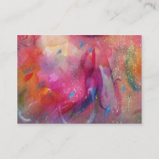 ABSTRACT AMETHYST, helder rood roze blauw paars Visitekaartje (Achterkant)