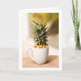 Abstract anananas gevouwen blanco Wenskaart Kaart