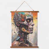 Abstract Anatomische Cyborg Wandtapijt Hangend Wandkleed (Voorkant)