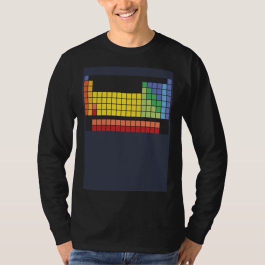 Abstract and colourful periodic table t-shirt (Voorkant)