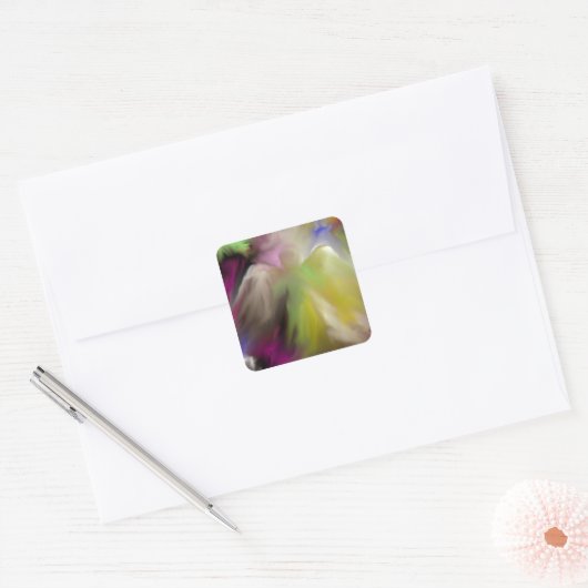 Abstract Angel-ontwerp Vierkante Sticker (Envelop)
