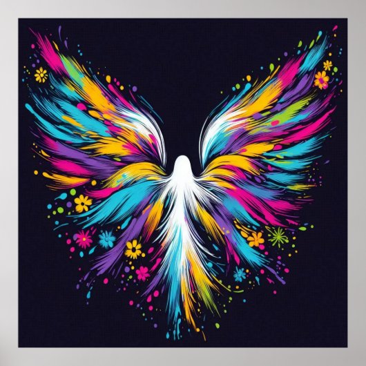 Abstract Angel Wall Poster on Semi-Gloss Paper (Voorkant)