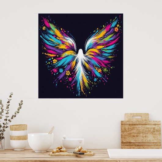Abstract Angel Wall Poster on Semi-Gloss Paper (Keuken)