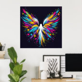 Abstract Angel Wall Poster on Semi-Gloss Paper (Thuiskantoor)