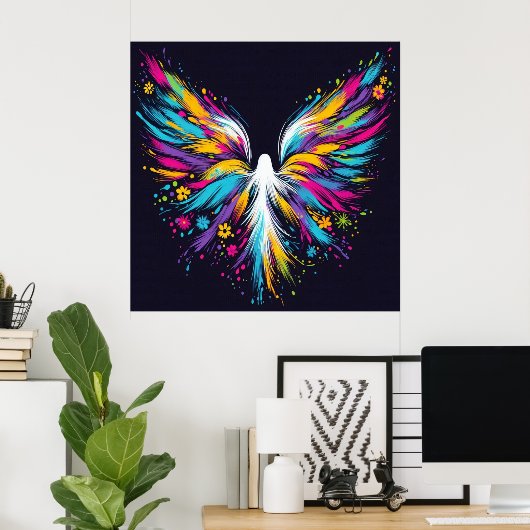 Abstract Angel Wall Poster on Semi-Gloss Paper (Thuiskantoor)